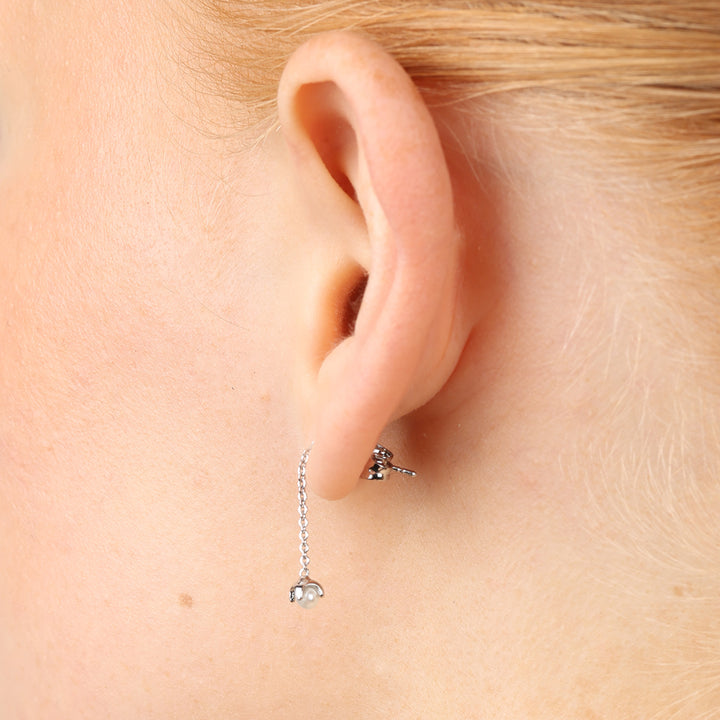 Jill - Parelketting Oorbellen Roestvrij Staal