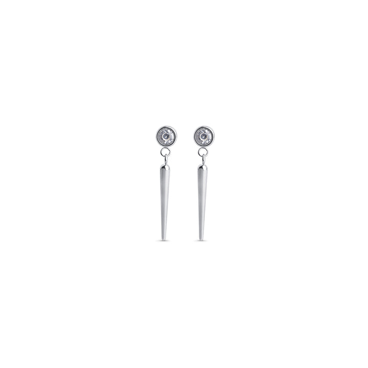 Bim - Crystal Spike Earrings Stainless Steel