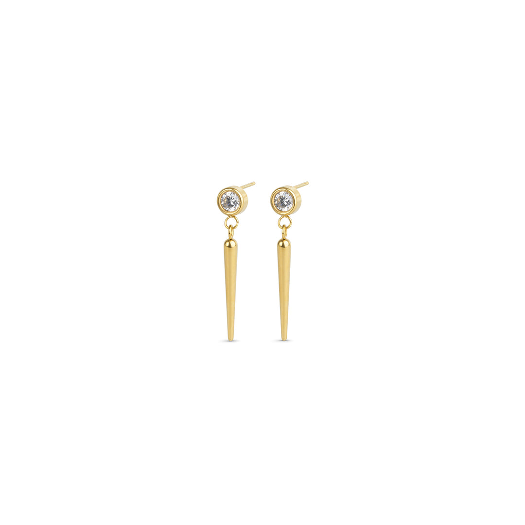 Bim - Crystal Spike Earrings Stainless Steel