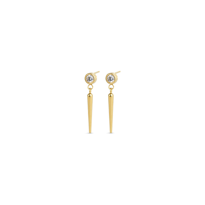 Bim - Crystal Spike Earrings Stainless Steel