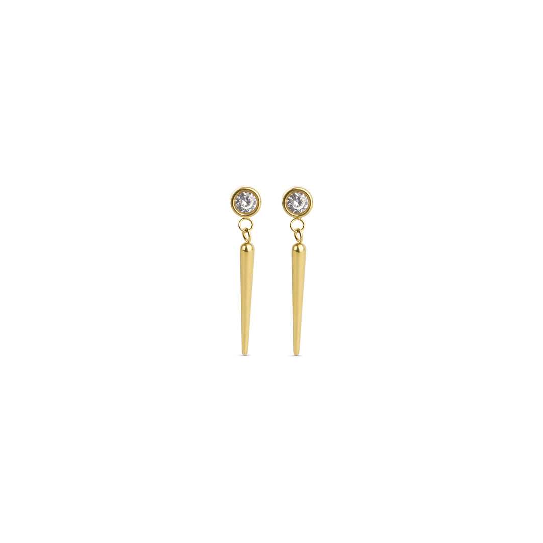 Bim - Crystal Spike Earrings Stainless Steel