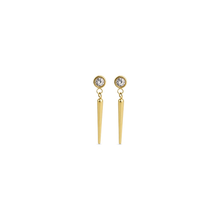 Bim - Crystal Spike Earrings Stainless Steel