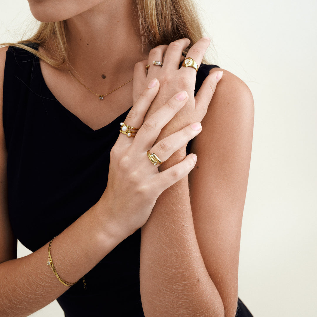 Malou - stenen ring roestvrij staal