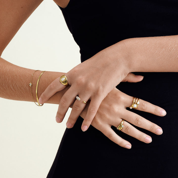 Tolouse - Open Kristallen Ring Roestvrij Staal