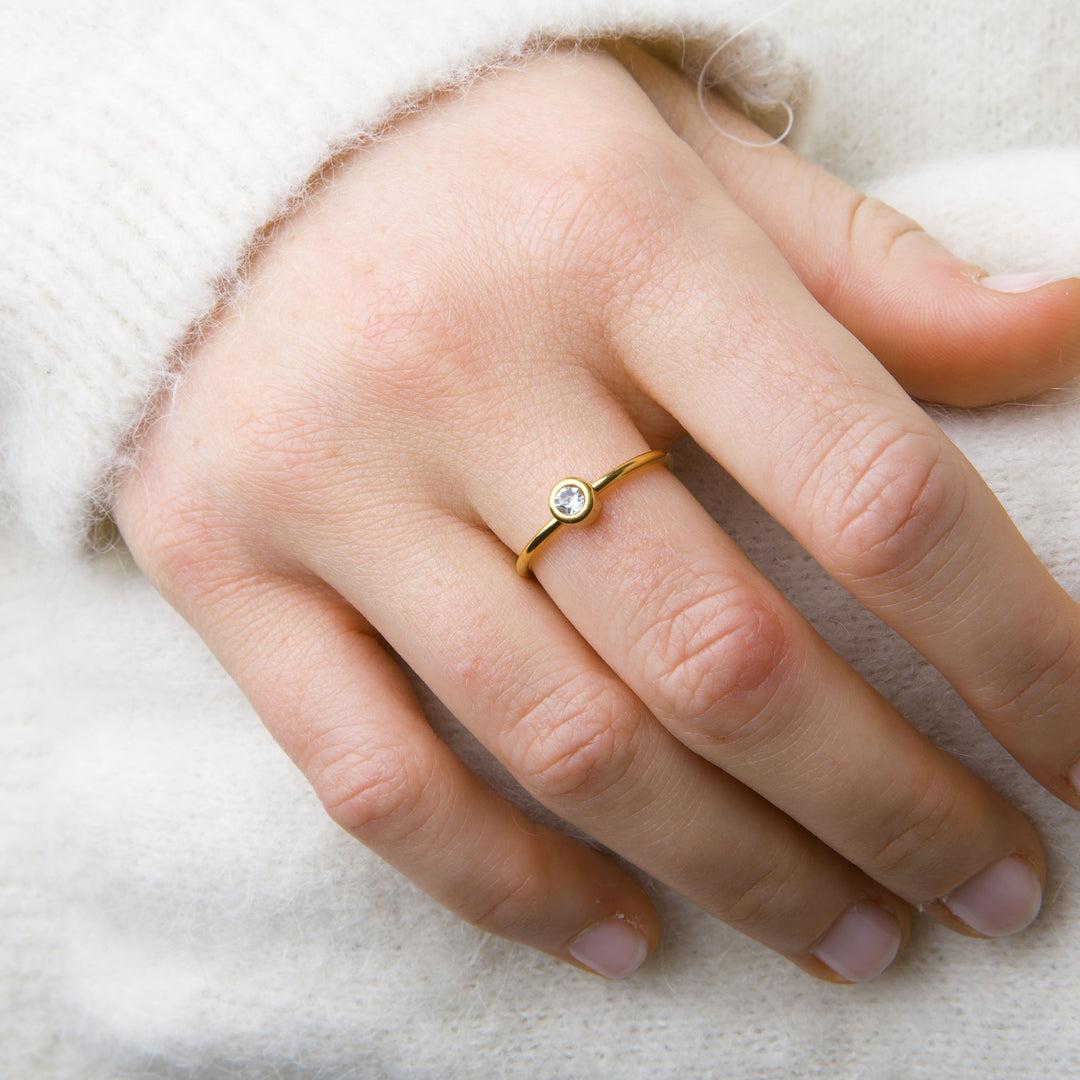 Lovelia - Kristallen Ring Roestvrij Staal