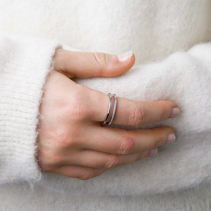 Melissa - Duo Kristallen Ring Roestvrij Staal