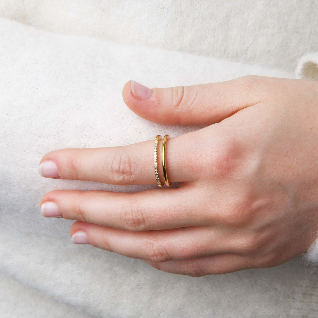 Melissa - Duo Kristallen Ring Roestvrij Staal