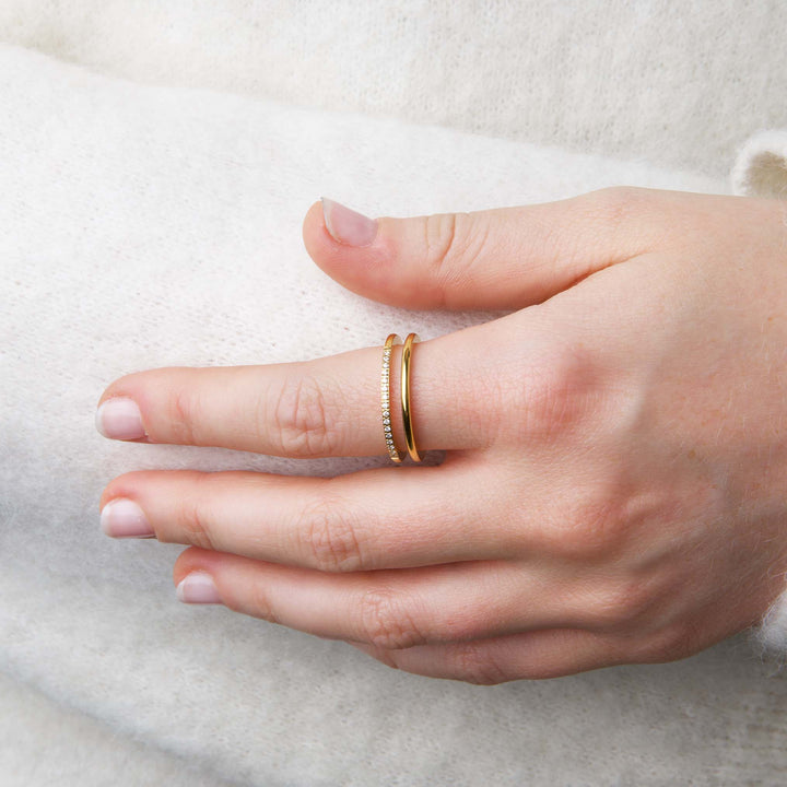 Melissa - Duo Kristallen Ring Roestvrij Staal