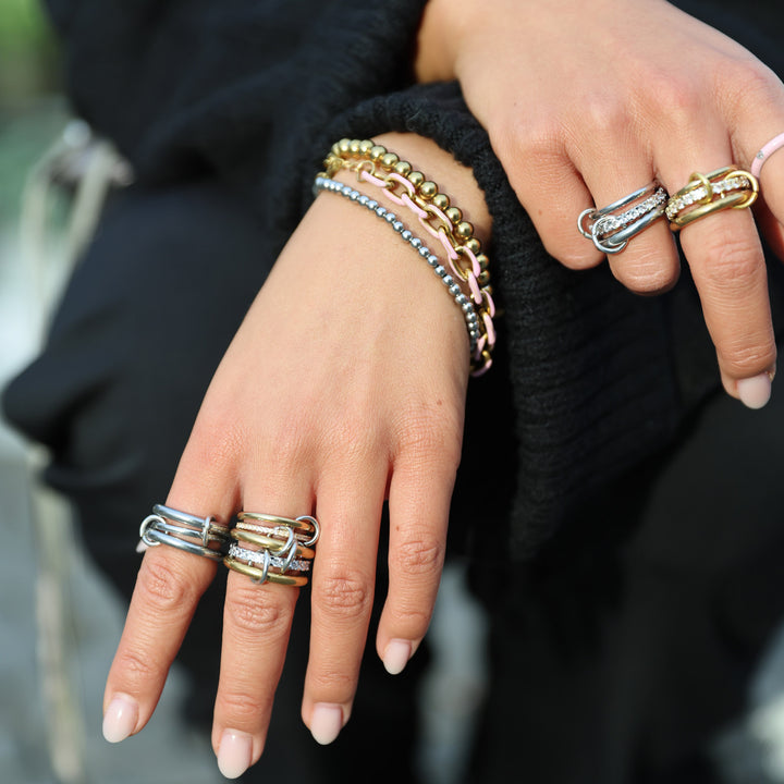 Ethel - Stacked Ring Crystal Stainless Steel