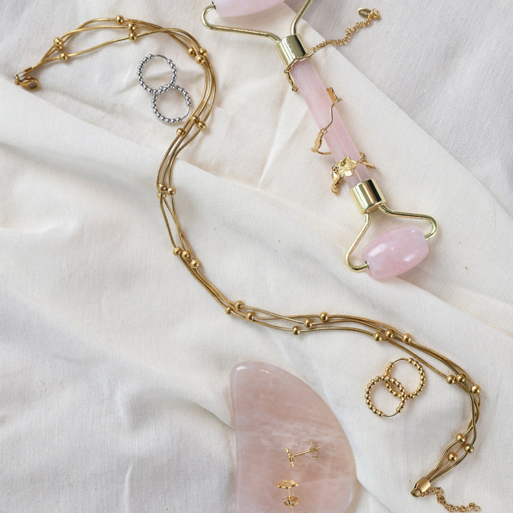 Hildur - Oorbellen met bubbelring van roestvrij staal