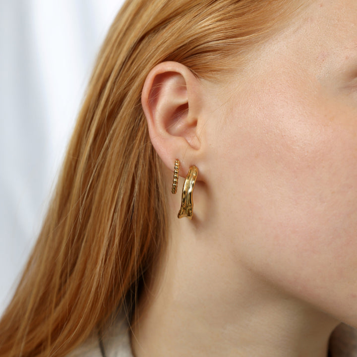 Hildur - Oorbellen met bubbelring van roestvrij staal