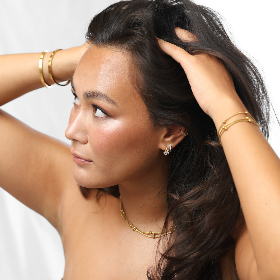 Georgie - Bloemen Ear Cuff Roestvrij Staal