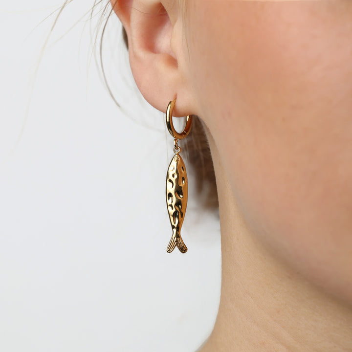 Fenja - Vis Oorringen Hoepels Roestvrij Staal