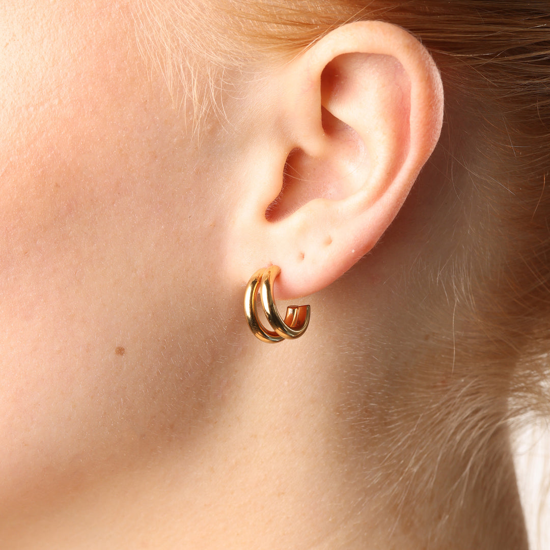 Heylin - Dubbele Oorringen van Roestvrij Staal