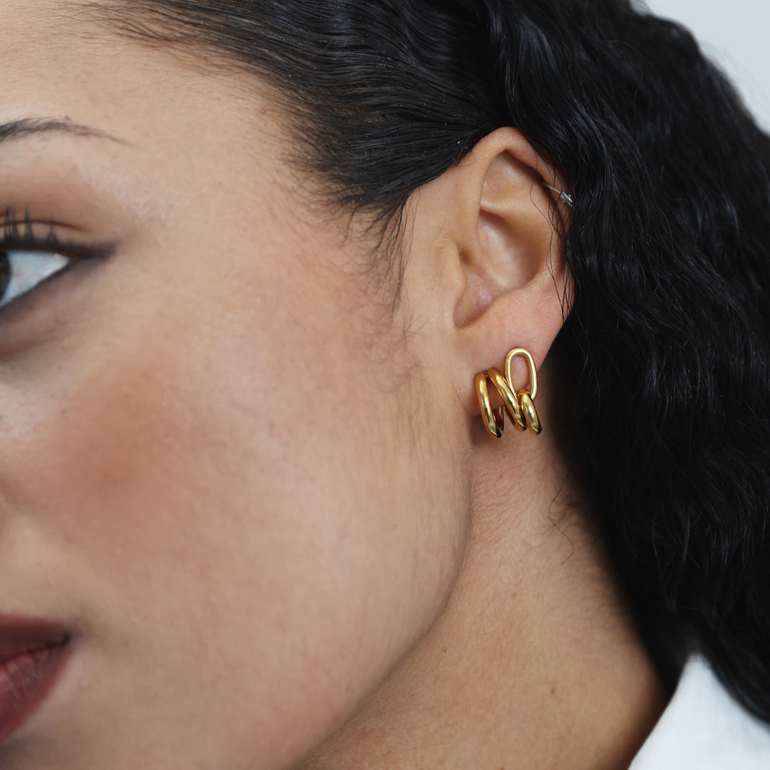 Heylin - Dubbele Oorringen van Roestvrij Staal