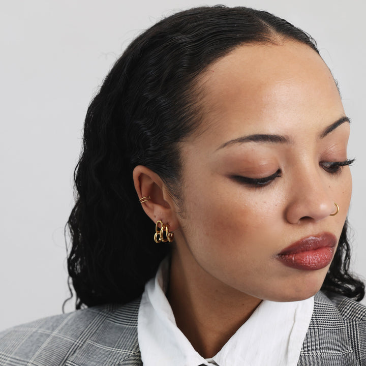 Heylin - Dubbele Oorringen van Roestvrij Staal