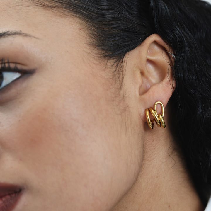 Heylin - Dubbele Oorringen van Roestvrij Staal