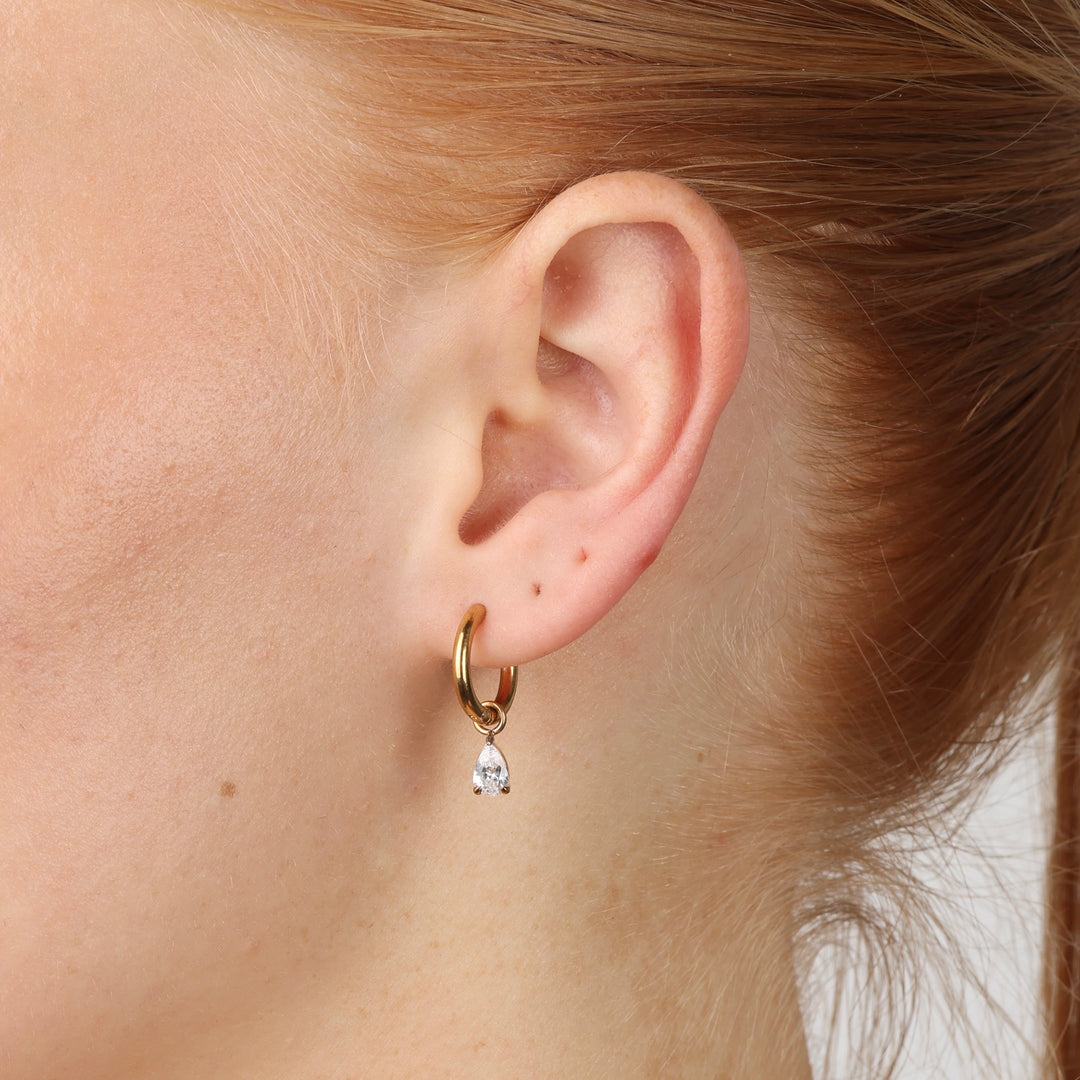 Elle - Kristallen Oorringen van Roestvrij Staal