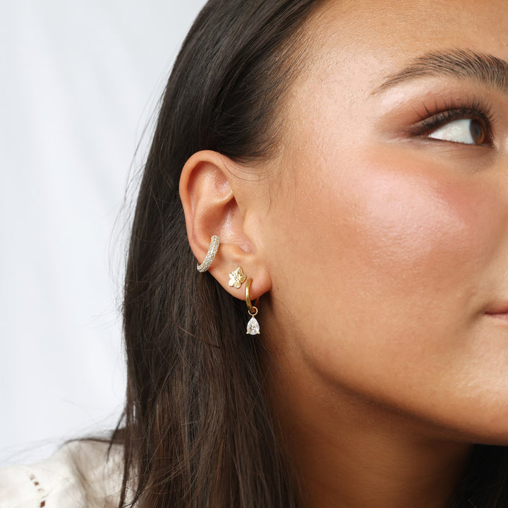 Elle - Kristallen Oorringen van Roestvrij Staal