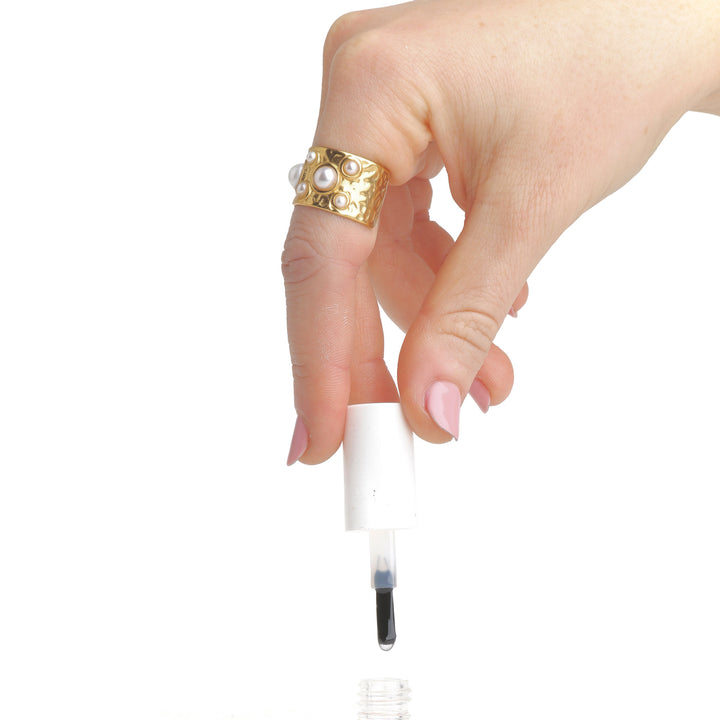 Kerstin - Geslagen Parelring Roestvrij Staal