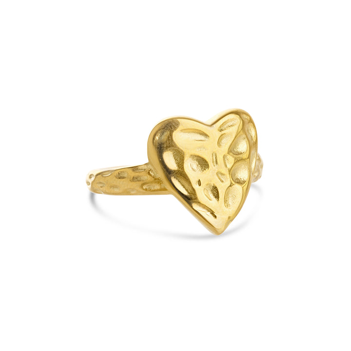 Lovi - Hammered Heart Ring Stainless Steel