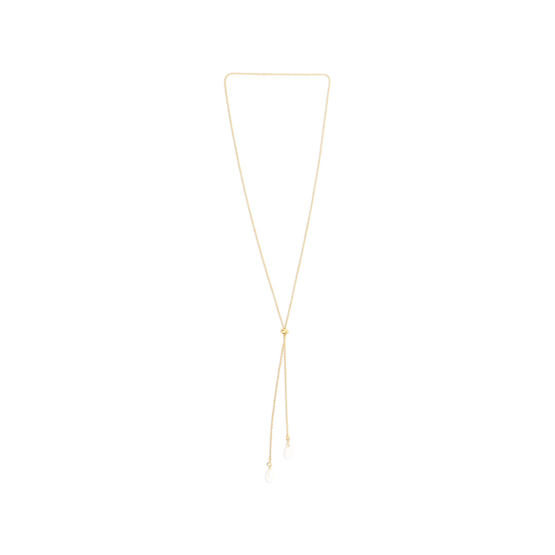 Barbro - Lariat Pearl Necklace Stainless Steel