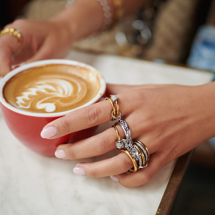 Inez - Driedubbele Statement Ring Roestvrij Staal