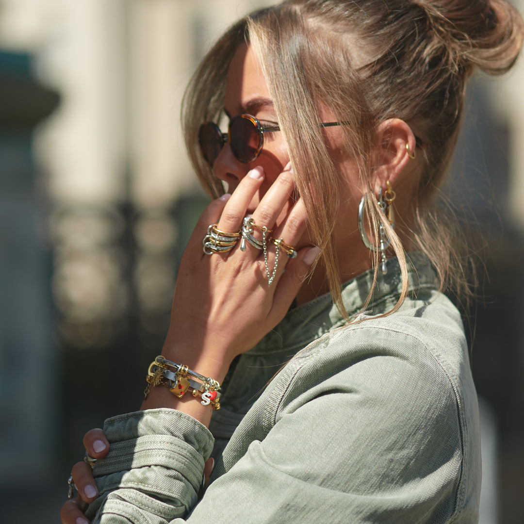Inez - Driedubbele Statement Ring Roestvrij Staal