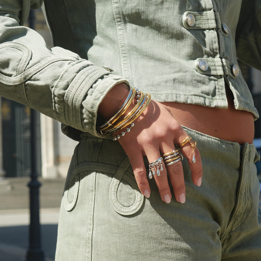 Rory - 5pcs Stacked Bangle Bracelet Stainless Steel