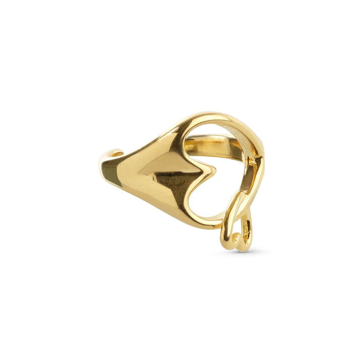 Britta – heart ring in stainless steel, gold | Timi of Sweden