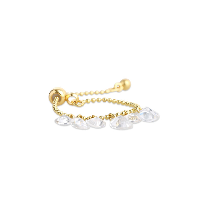 Malie – ring met kristal van roestvrij staal, goud | Timi of Sweden