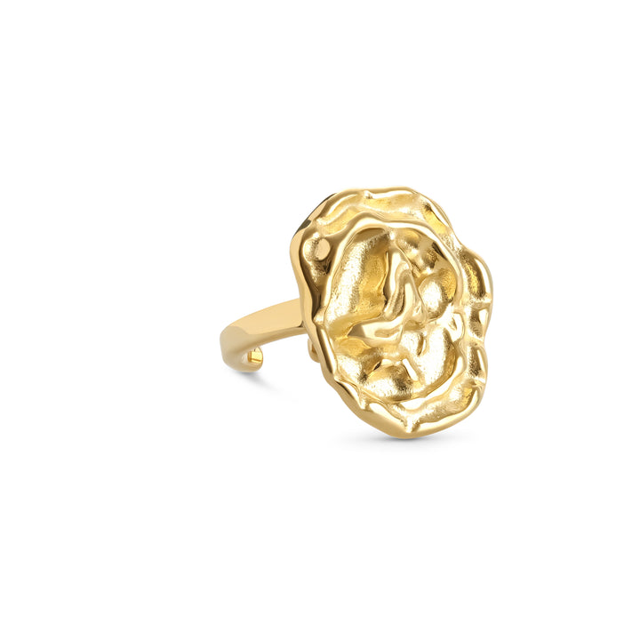 Tallulah – statement ring van roestvrij staal, goud | Timi of Sweden