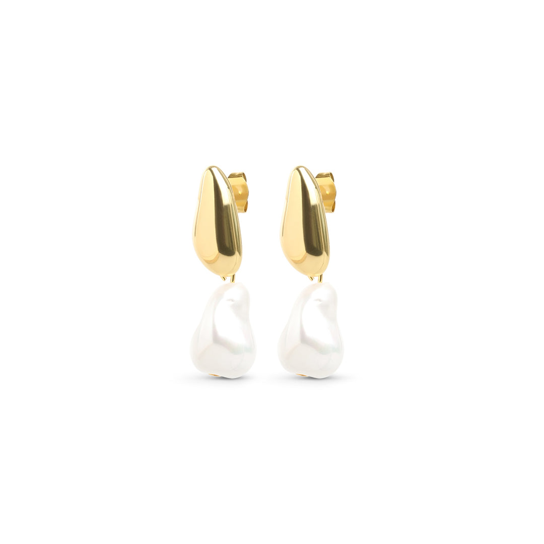 Joy – elegant stud earrings in stainless steel, gold | Timi of Sweden