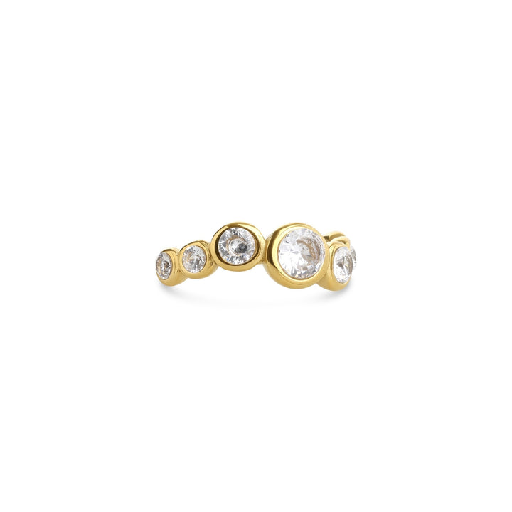 Noell – ring met kristal van roestvrij staal, goud | Timi of Sweden