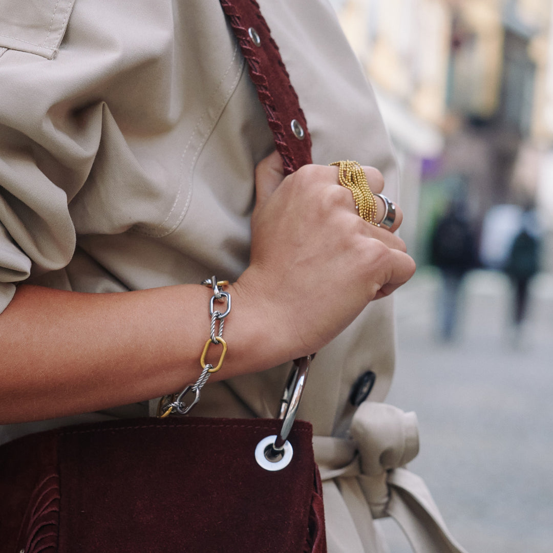 Bahi – statement ring met kristal van roestvrij staal, zilver | Timi of Sweden