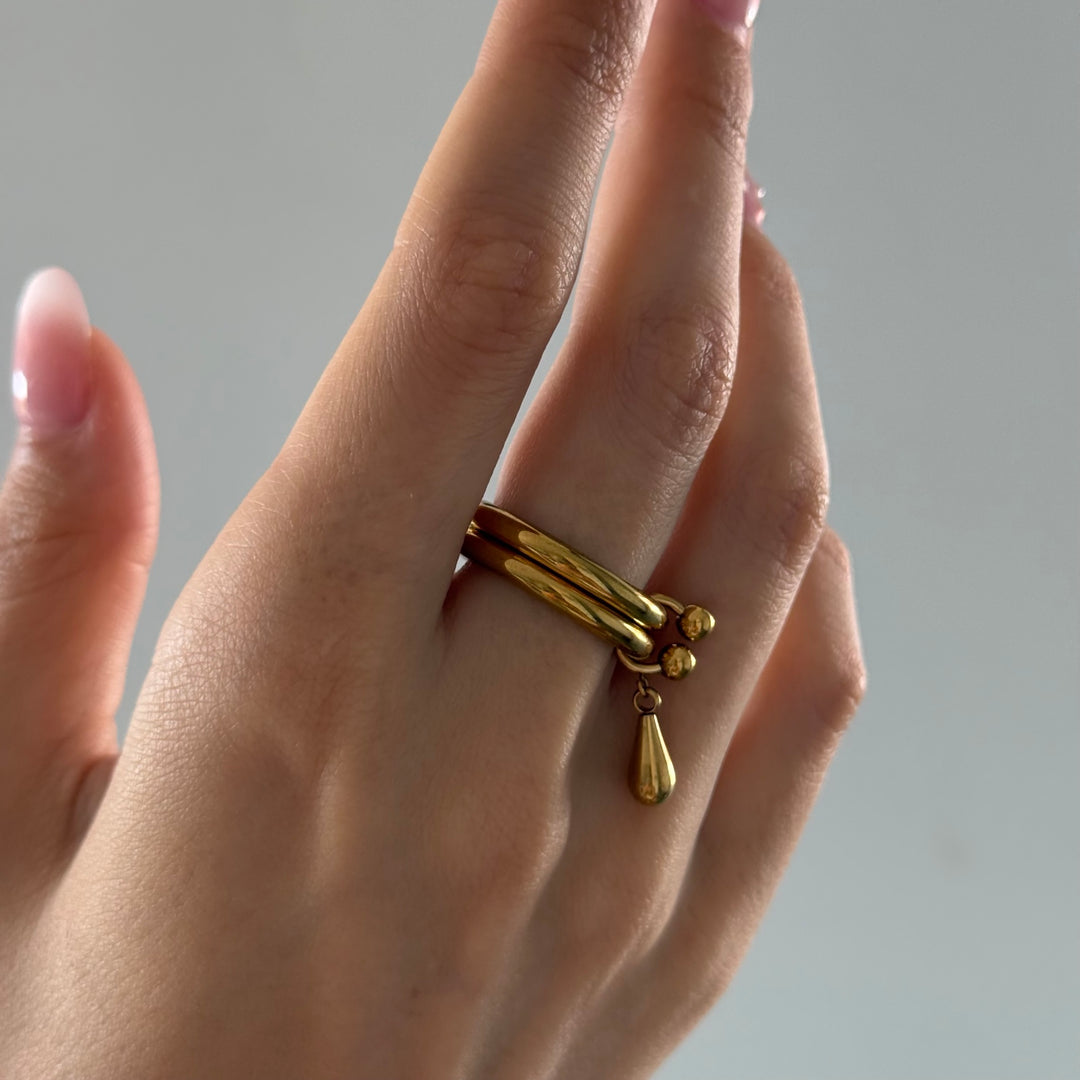 Storm - Duo Drop Ring Roestvrij Staal