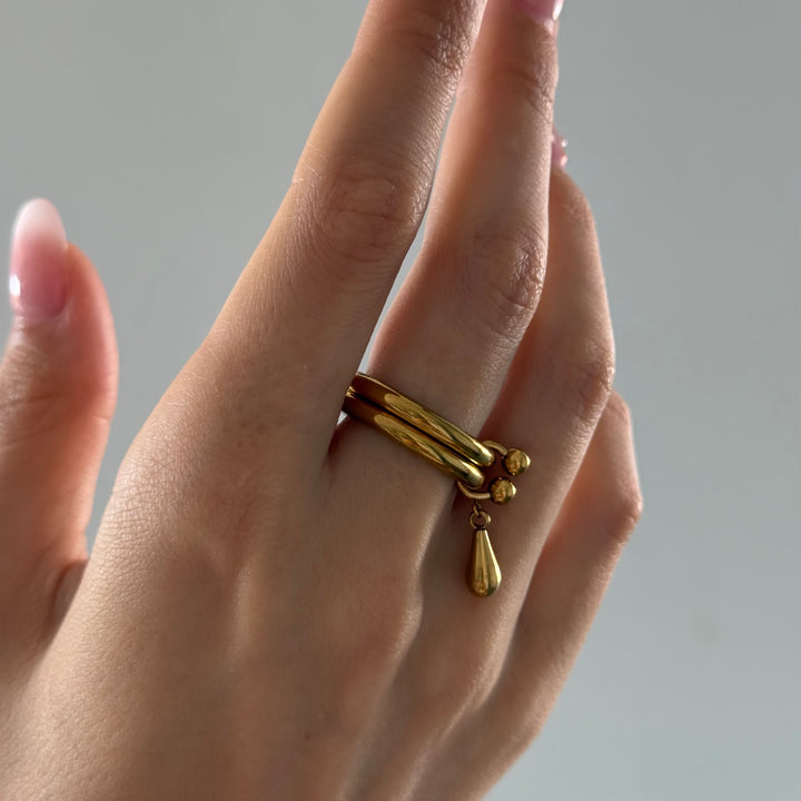 Storm - Duo Drop Ring Roestvrij Staal