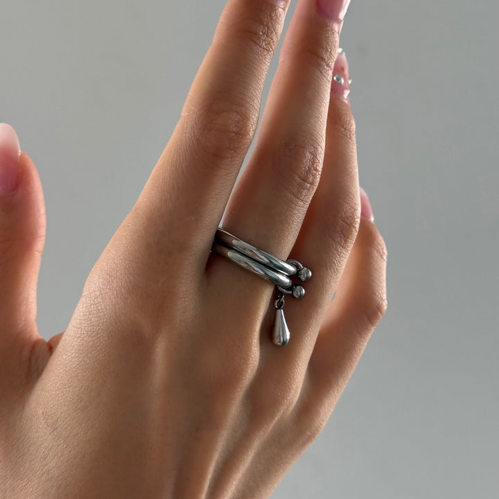 Storm - Duo Drop Ring Roestvrij Staal
