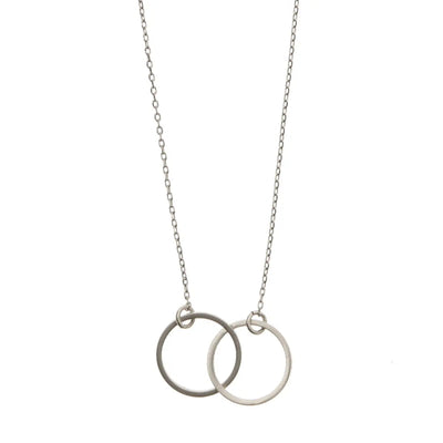 Double Circle Necklace Silver