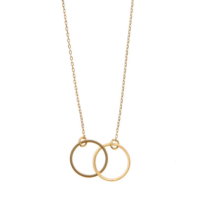 Double Circle Necklace Gold