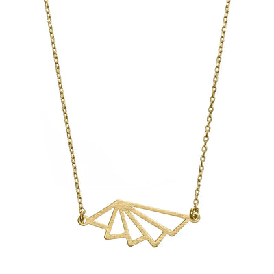 Geometric Fan Necklace Gold