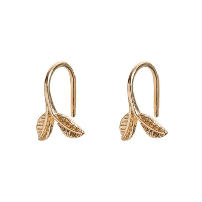 Delicate leaf earrings Gold