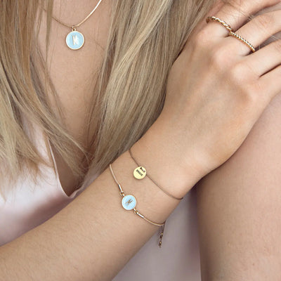 Letter in Snake Chain-armband