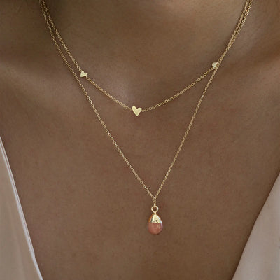 Sarah - 3 kleine harten ketting roestvrij staal