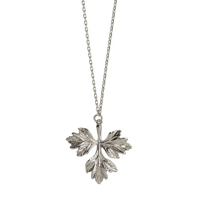 Large leaf necklace Silver