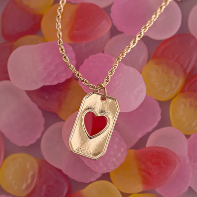 Emaille hartplaat ketting