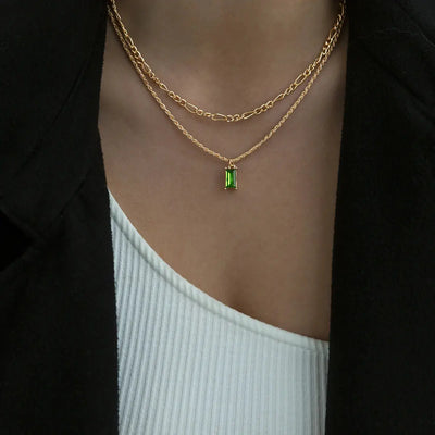 Kristallen set met ketting en oorbellen