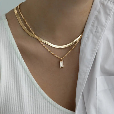 Kristallen set met ketting en oorbellen