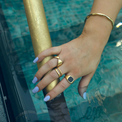 Elegante ring met twee lijnen