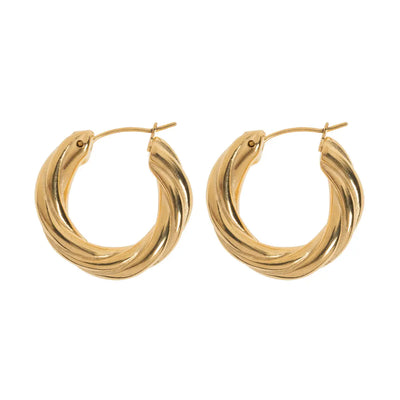 Curved Hoop Earrings | Stainless Steel